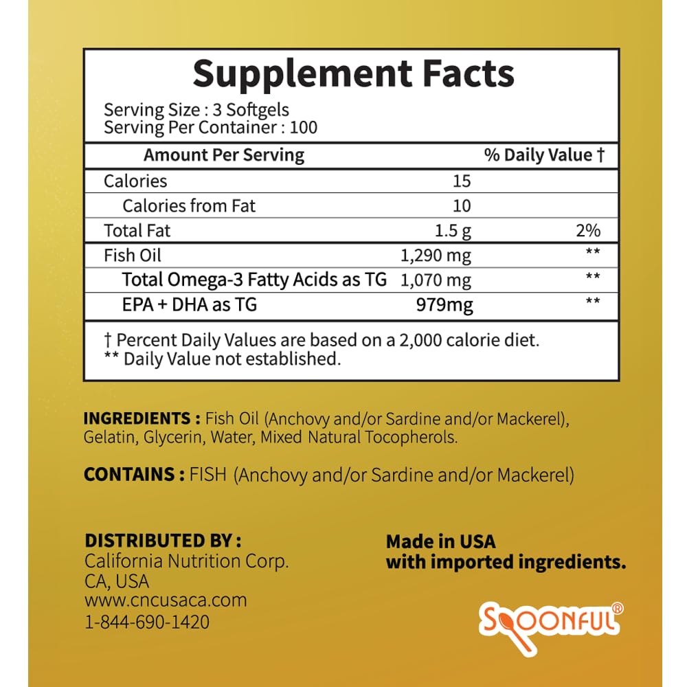 Spoonful mini-omega-3 softgels absorb quickly and fit into daily routines.