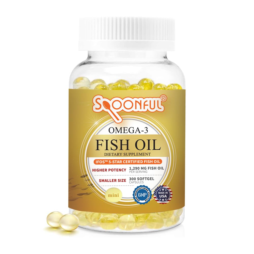 Spoonful Mini Omega-3 small softgels for easy swallowing and daily intake.
