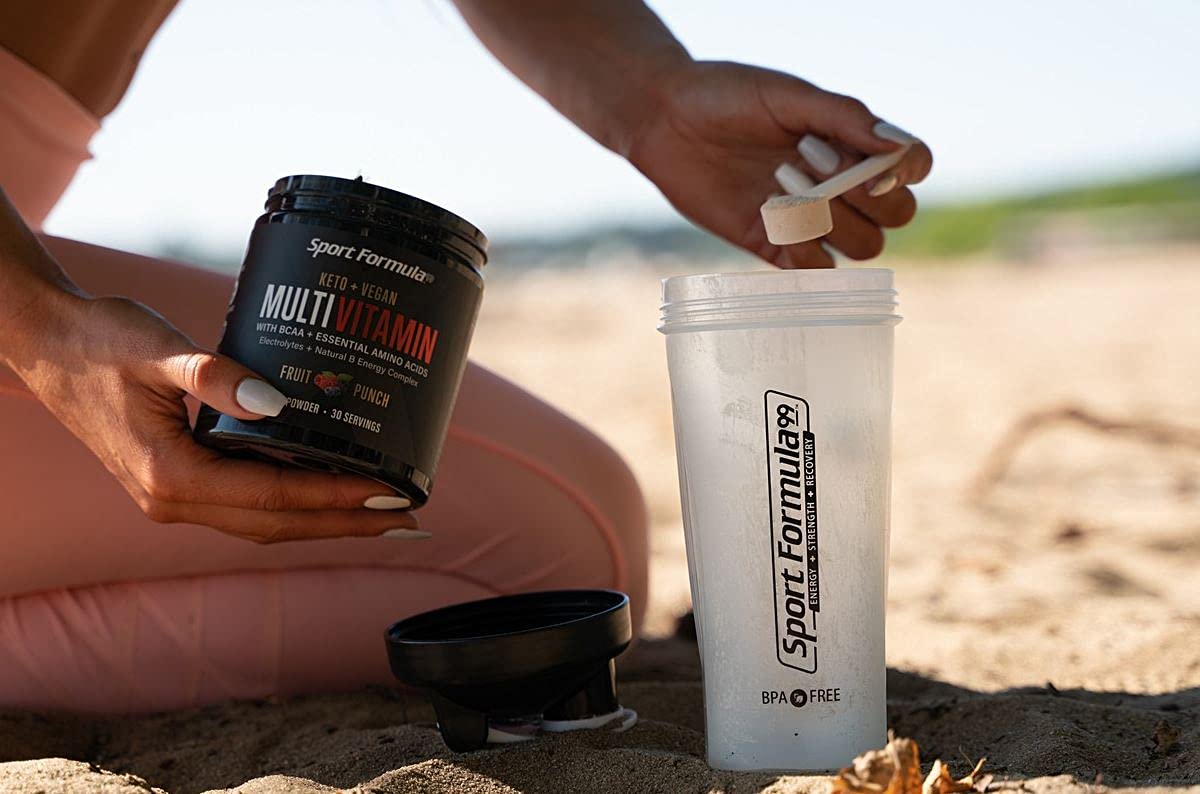 Sport Formula 99 label highlighting digestive enzyme blend for gut-friendly support.