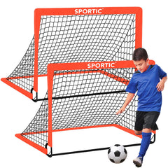 Sportic 2-pack soccer goal nets in orange for versatile kid practice
