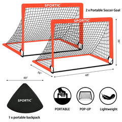 Sportic pop-up goal ready for quick backyard setup and on-the-go practice