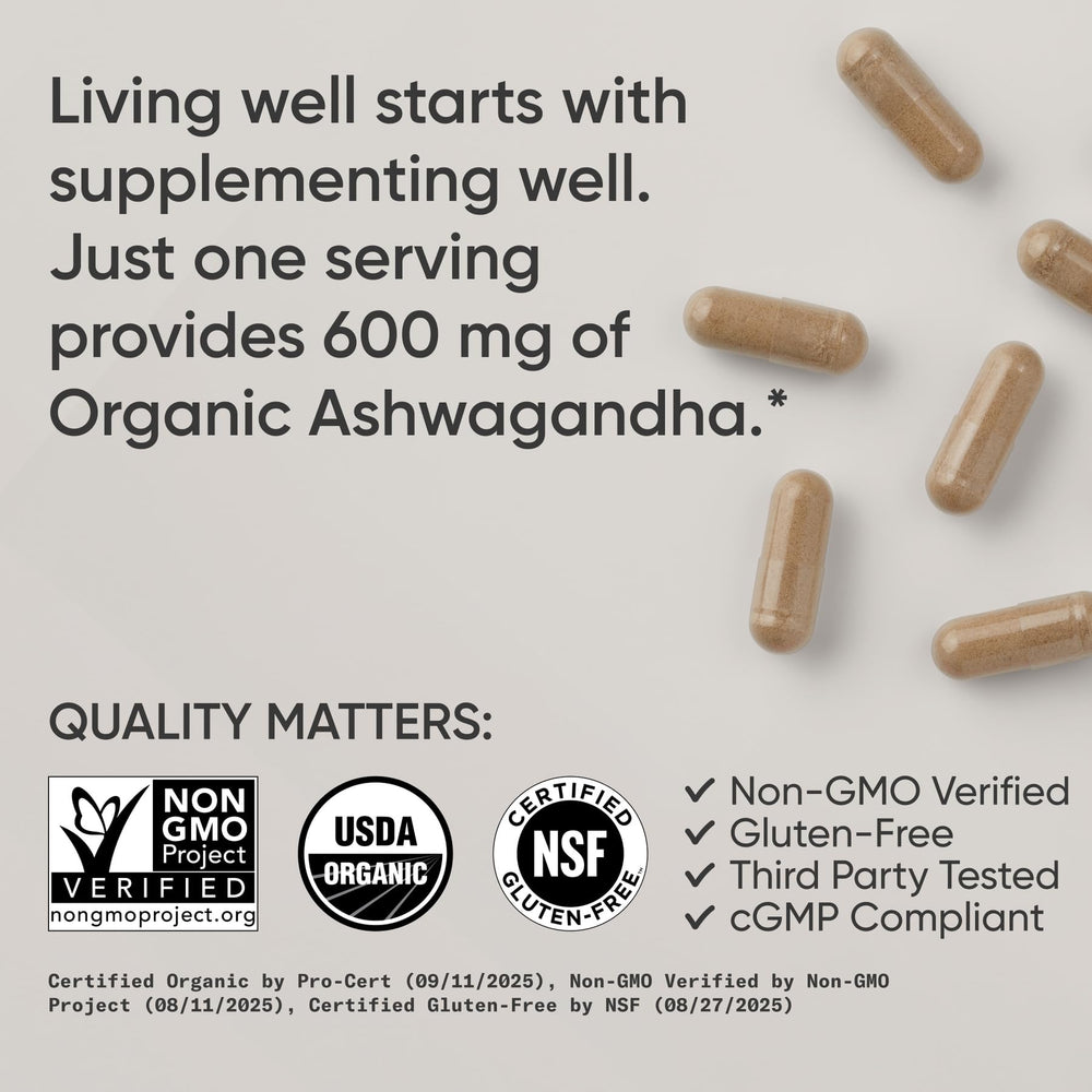 Sports Research Ashwagandha KSM-66 full-spectrum extract indicates mood and sleep support.