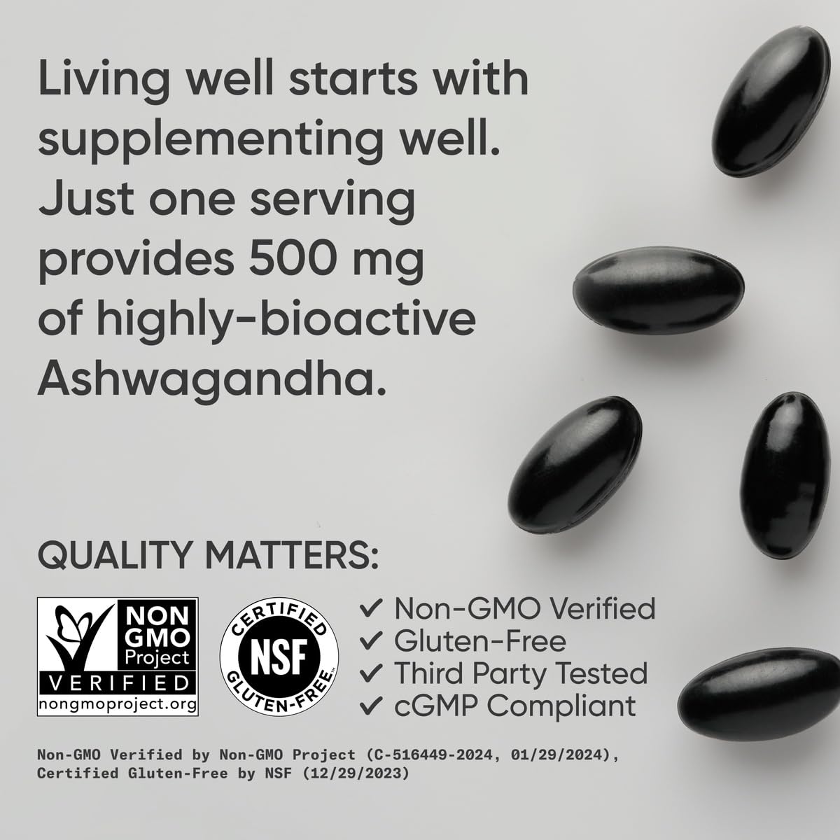 Sports Research Ashwagandha Softgels close-up highlighting softgel texture for easy swallowing