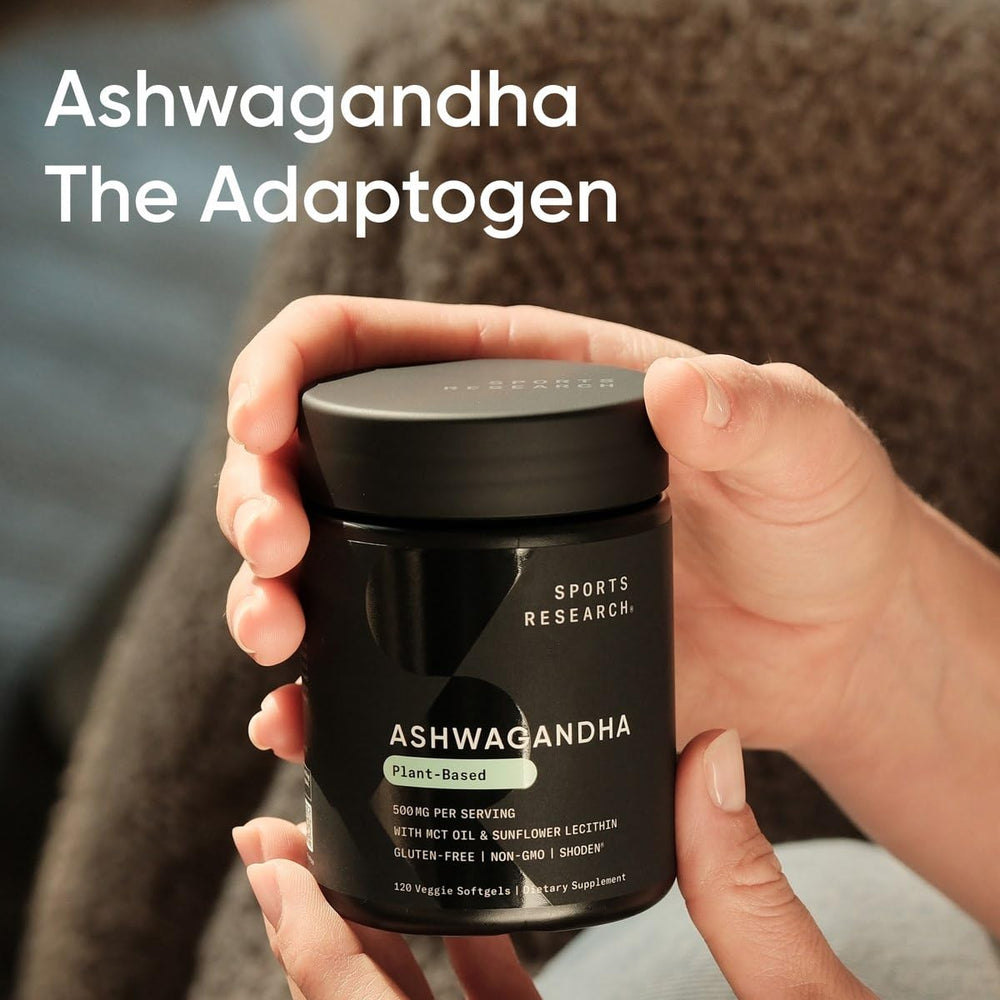 Sports Research Ashwagandha Softgels packaging front showcasing brand heritage since 1980
