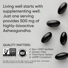 Sports Research Ashwagandha vegan non-GMO softgels for gluten-free wellness.