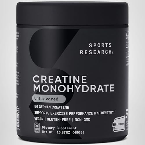 Sports Research athlete training with creatine for intense workouts.