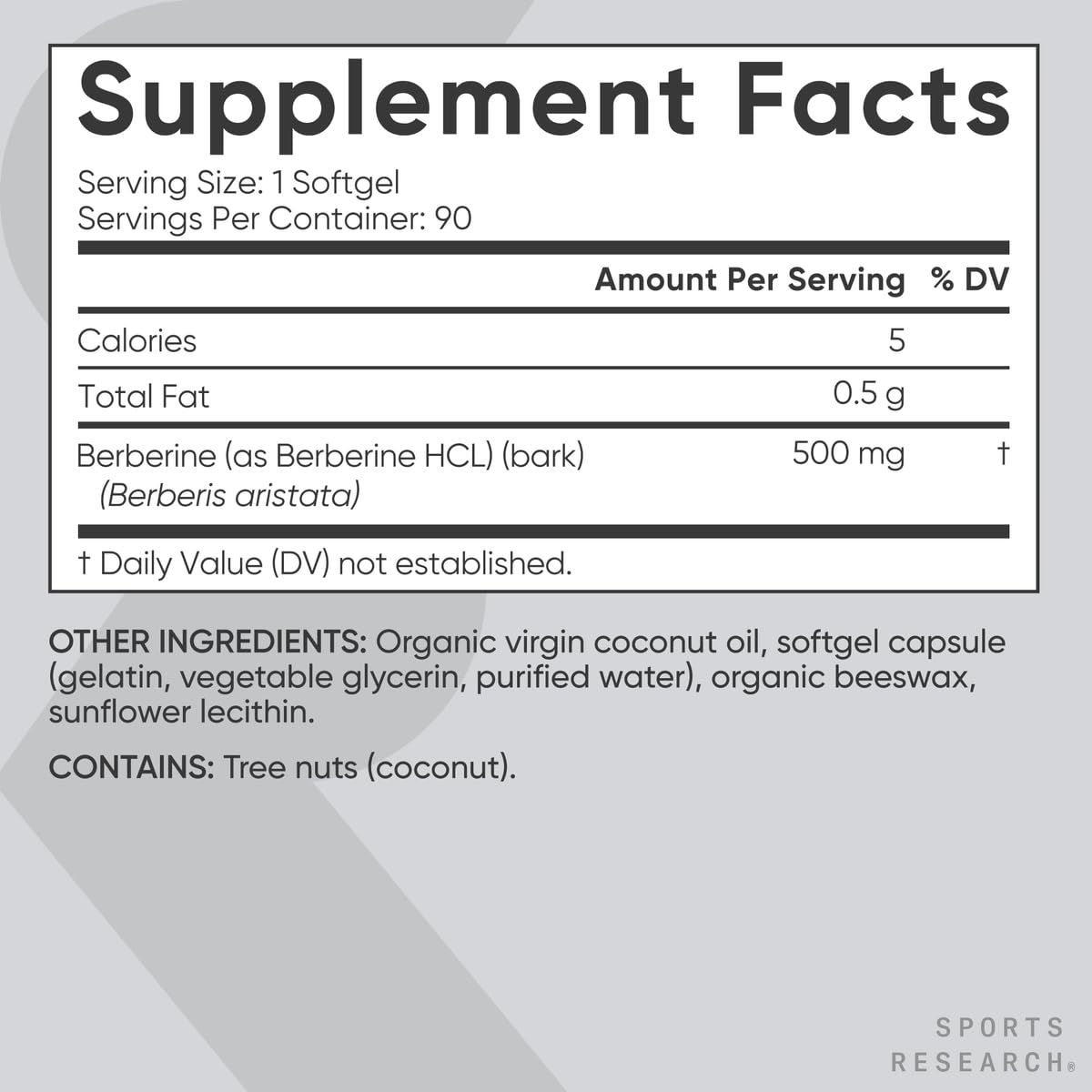 Sports Research Berberine 90-count packaging ready for daily use