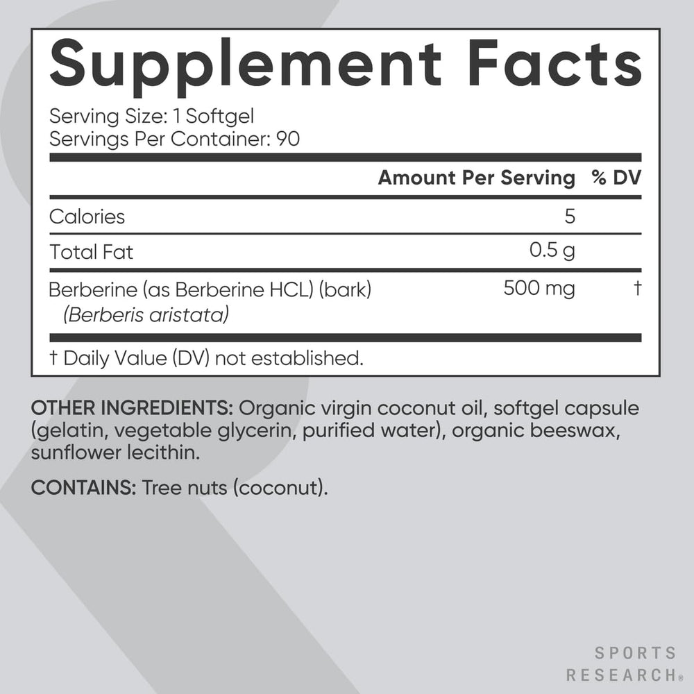 Sports Research Berberine 90-count packaging ready for daily use