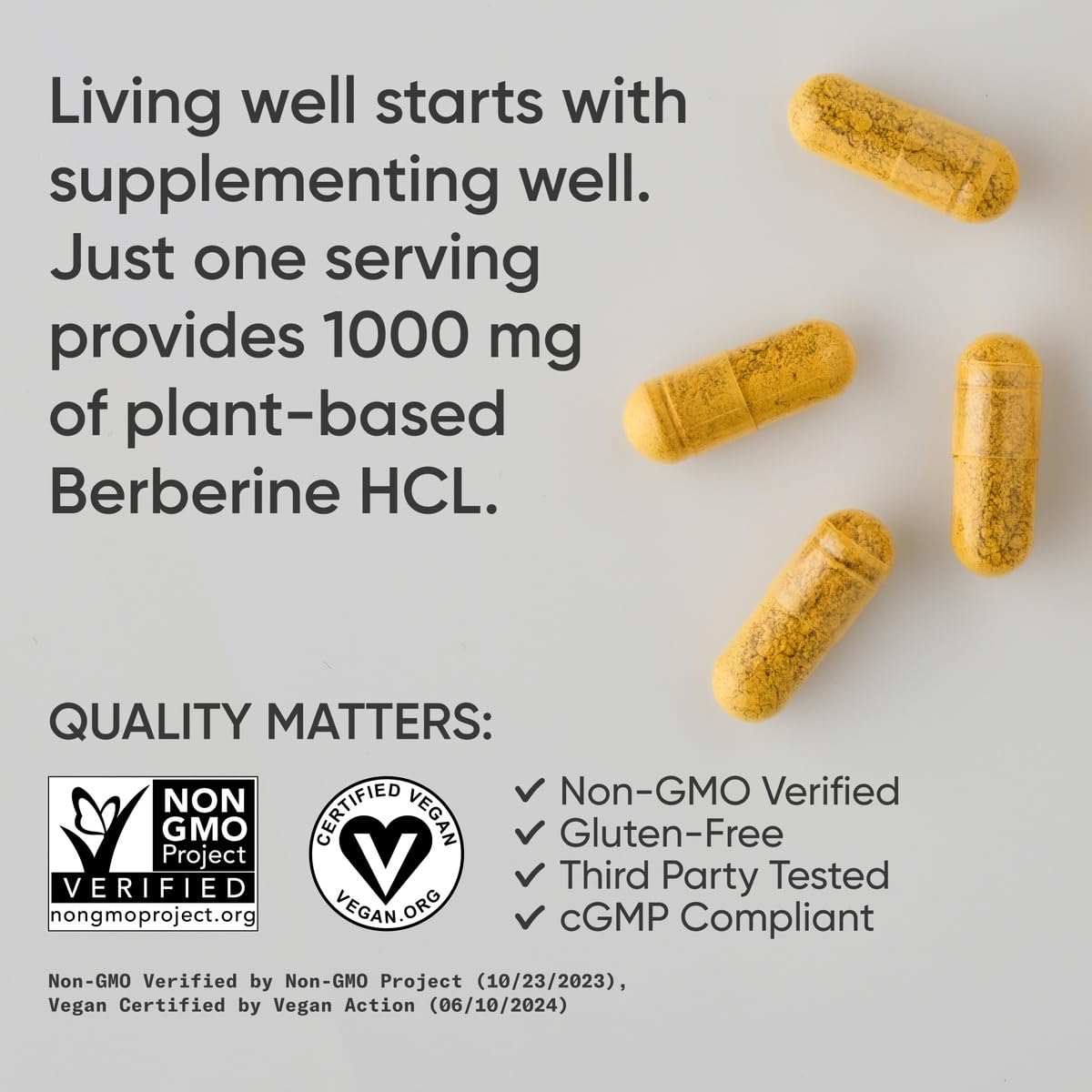 Sports Research Berberine dosing illustration indicating simple daily habit integration.