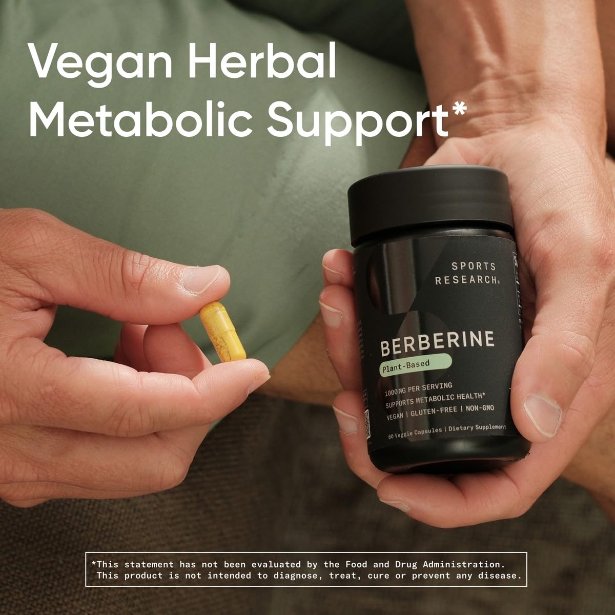 Sports Research Berberine label highlights gluten-free and Non-GMO assurances for confidence.