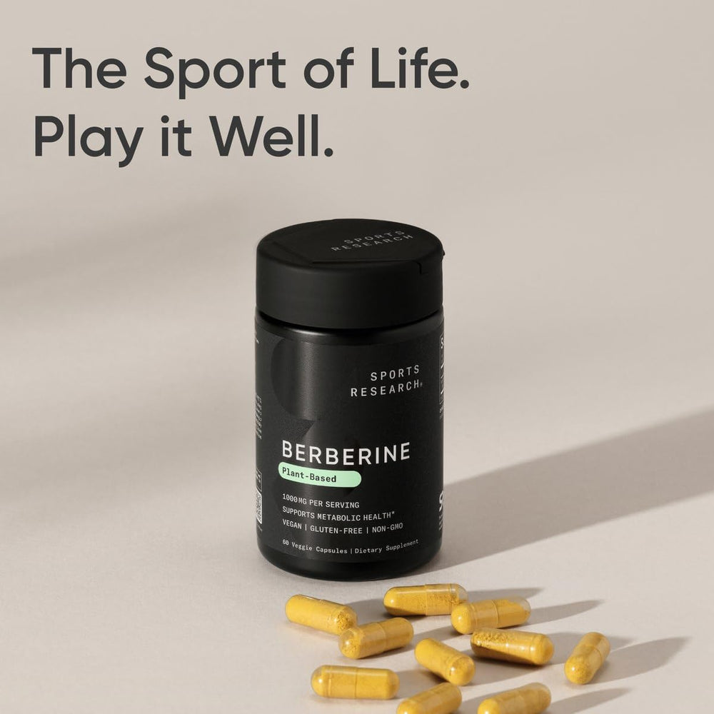 Sports Research Berberine third-party testing badge suggesting independent quality verification.