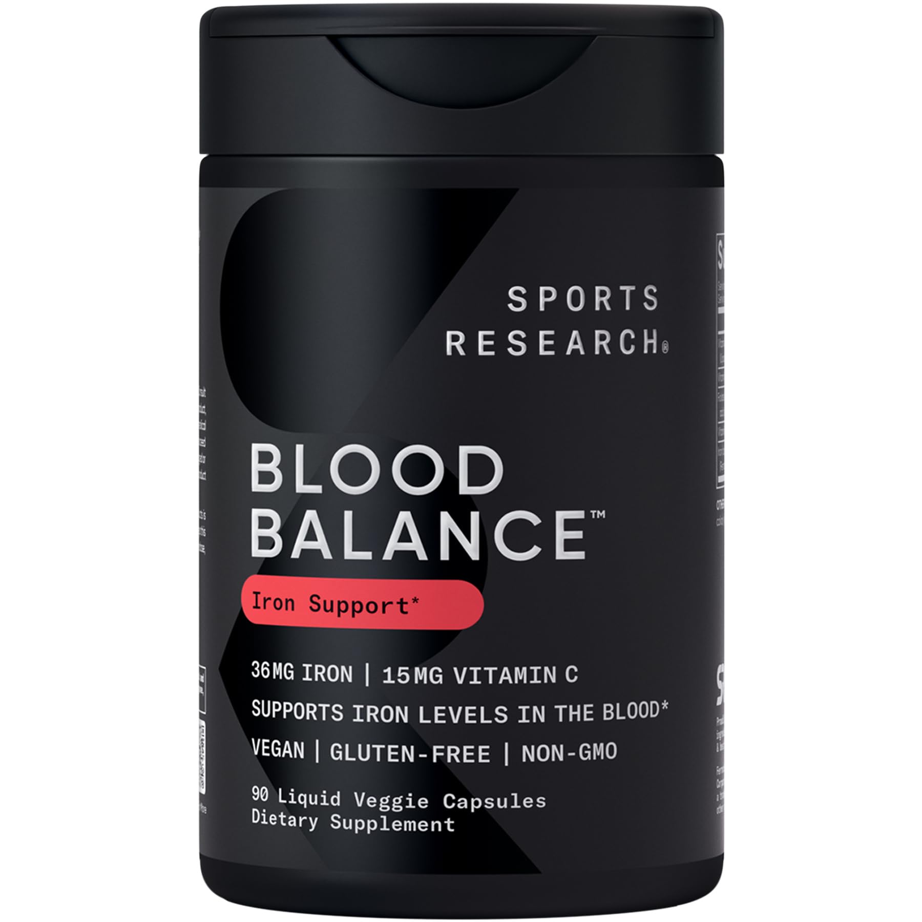 Sports Research Blood Balance bottle for daily iron support and energy.
