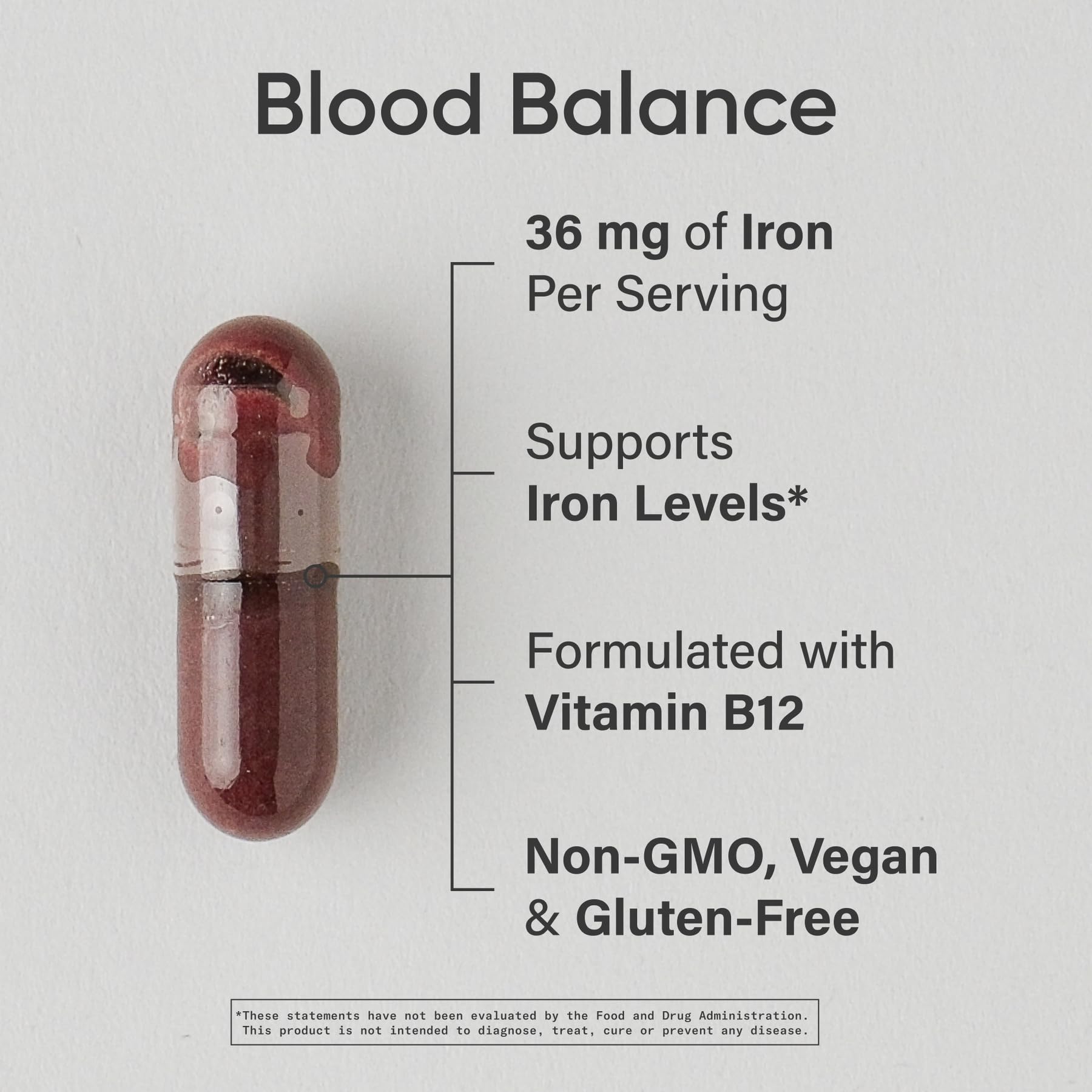 Sports Research Blood Balance capsules designed for iron absorption and red blood cell support.