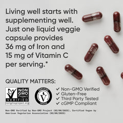 Sports Research Blood Balance ingredients panel shows Vitamin C and B vitamins.