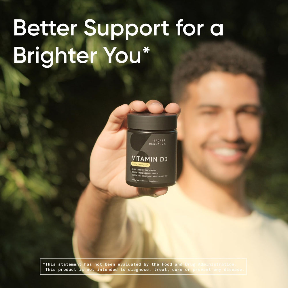 Sports Research bottle with seal suggests quality and purity you can trust.