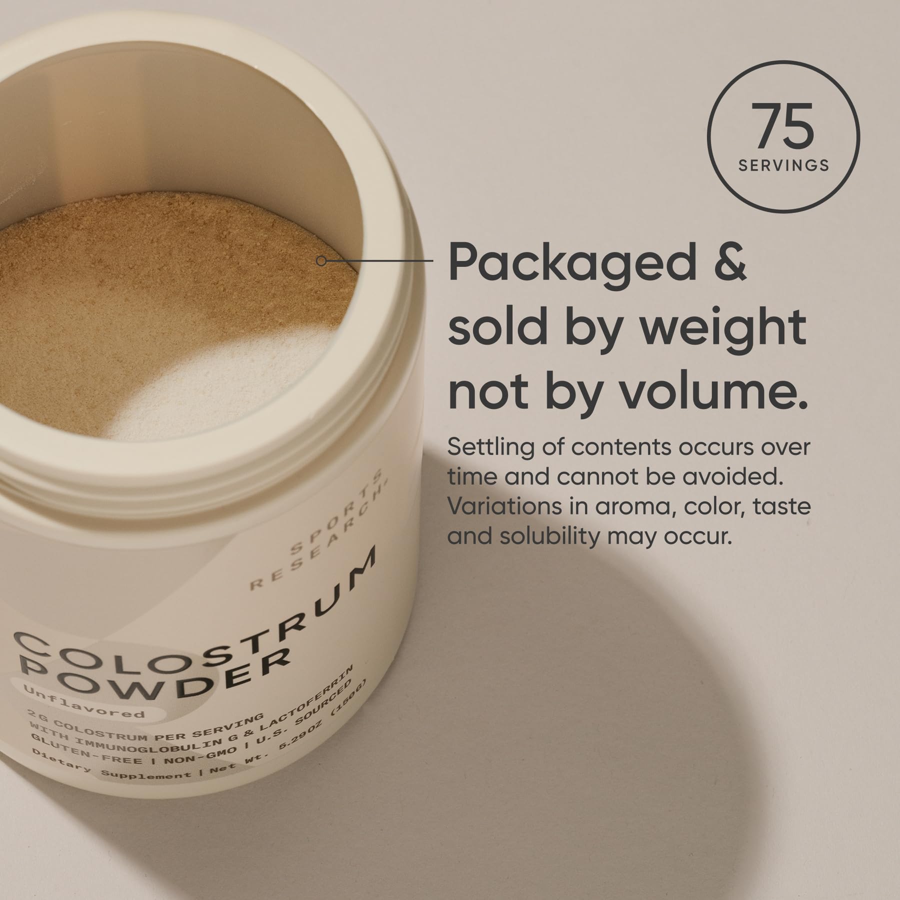 Sports Research Colostrum Powder dissolves smoothly in cold liquids.