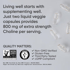 Sports Research Choline 800 mg vegan certification mark on the packaging.
