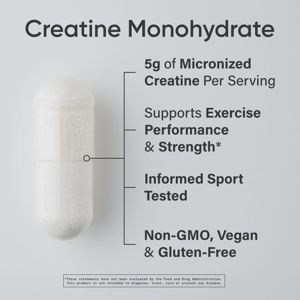 Sports Research creatine capsules being poured for convenient on-the-go performance.
