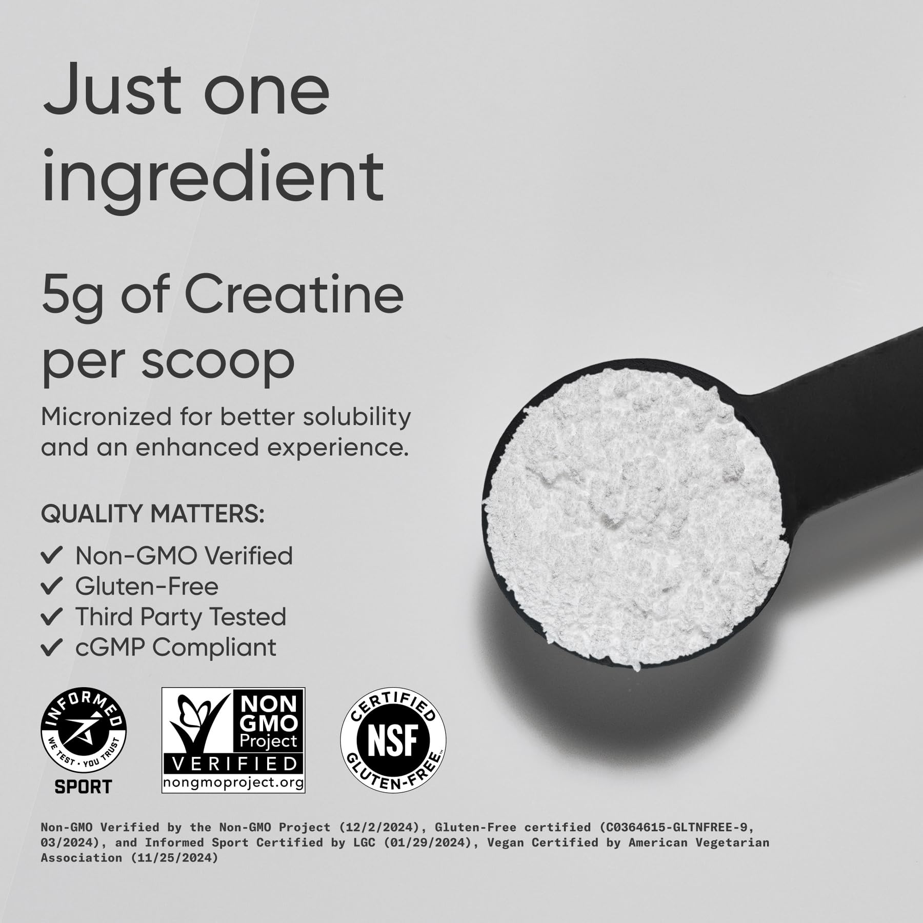 Sports Research Creatine Monohydrate being stirred in glass for easy mixing.