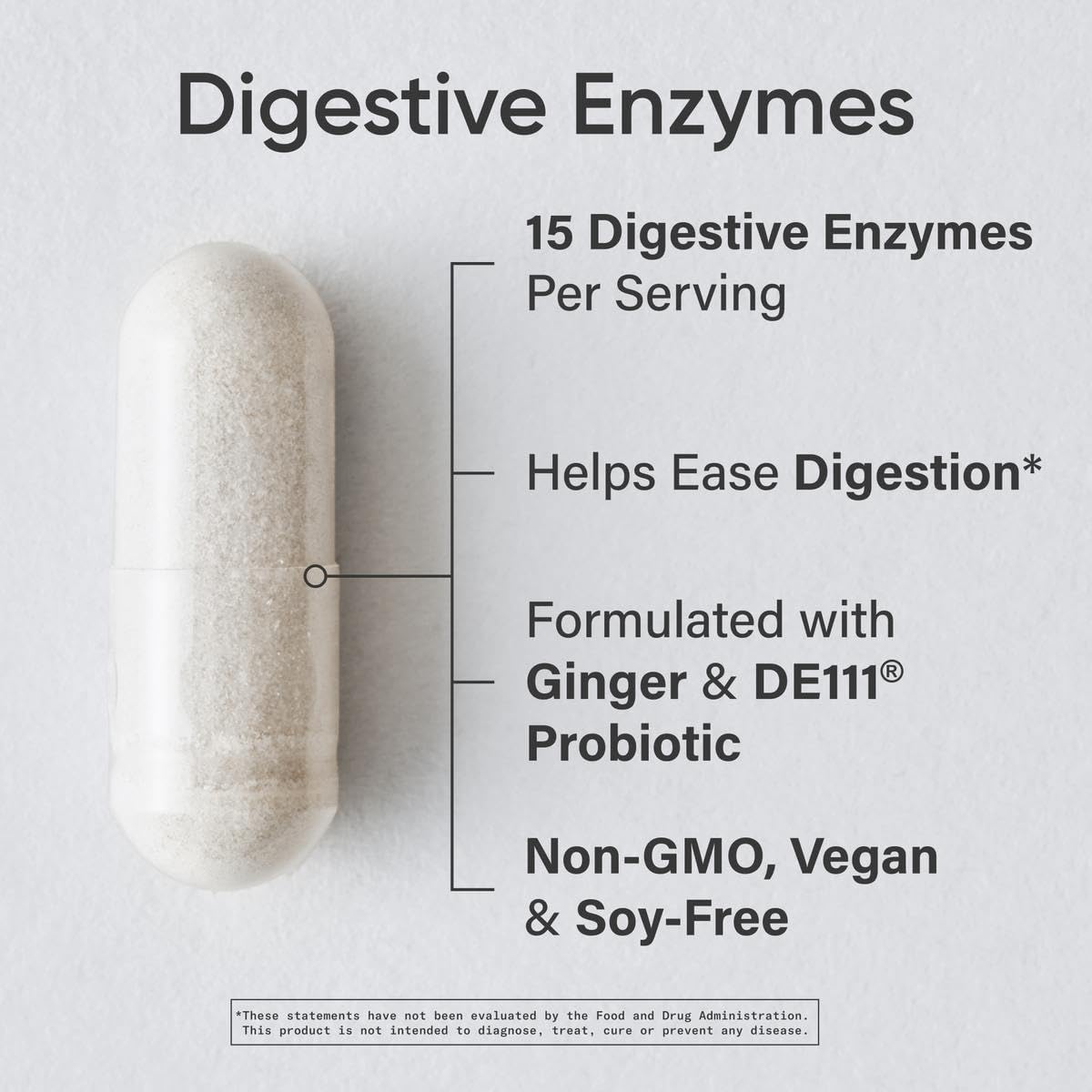 Close-up of Sports Research Digestive Enzymes label highlighting vegan non-GMO quality