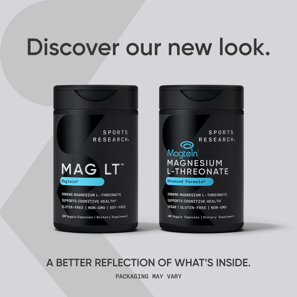 Sports Research easy-swallow veggie capsules with Magtein.