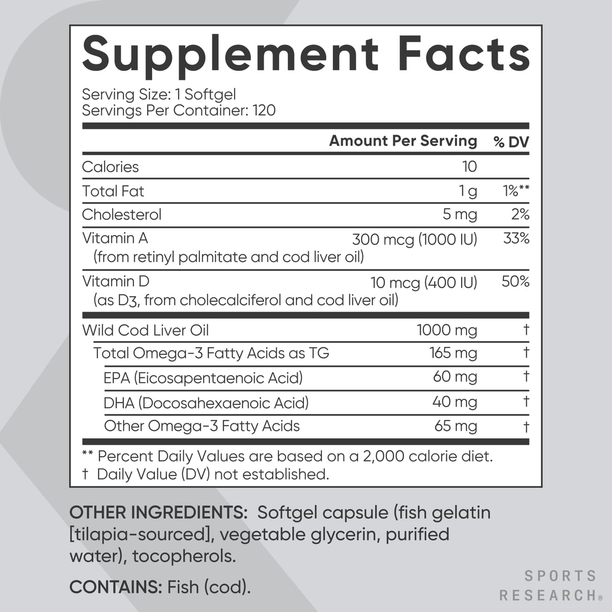 Sports Research IFOS-certified seal on bottle underlines quality standards.