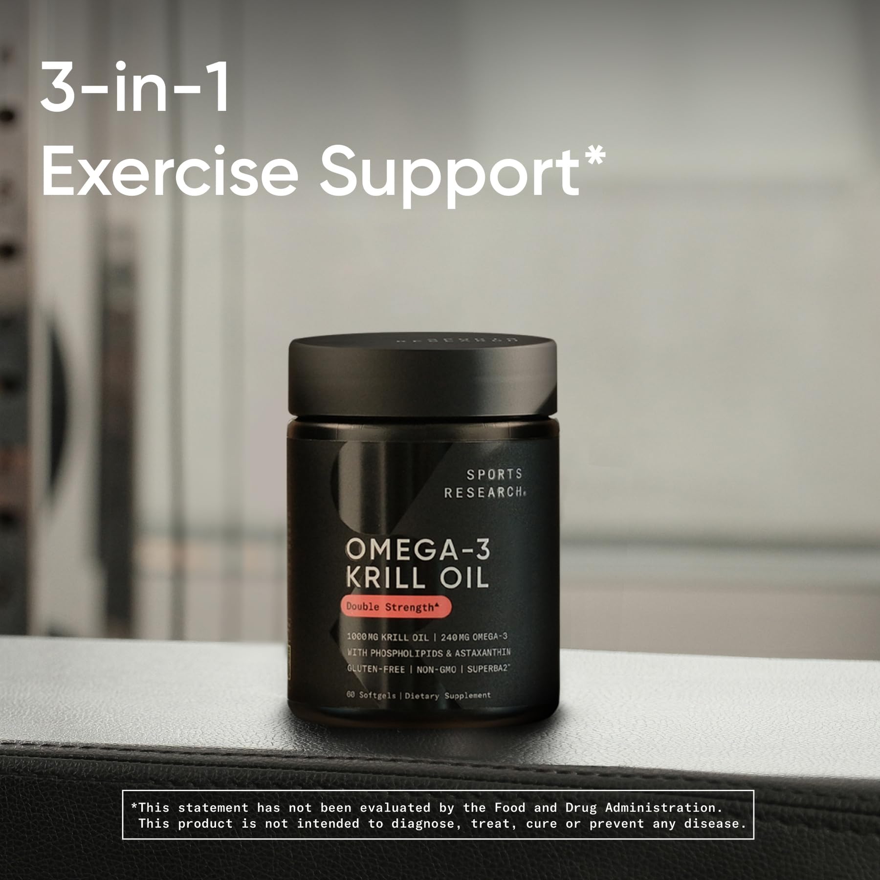 Sports Research Krill Oil capsule closeup suitable for daily routines.