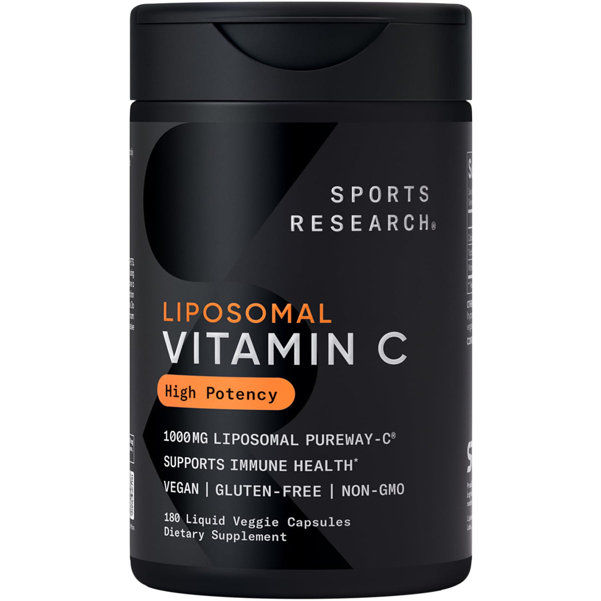 Sports Research Liposomal Vitamin C bottle front showing daily antioxidant support.