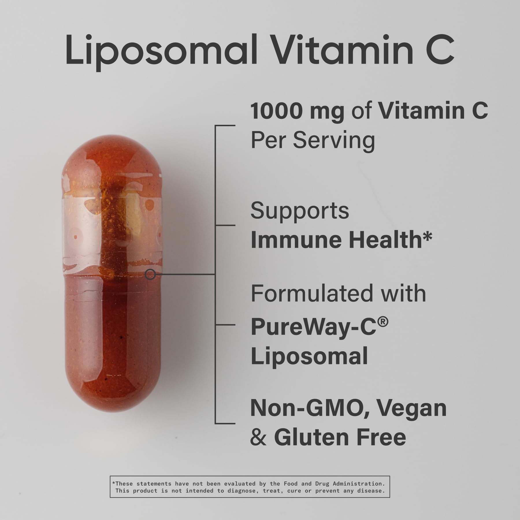Sports Research Liposomal Vitamin C label highlighting vegan, non-GMO, gluten-free standards.