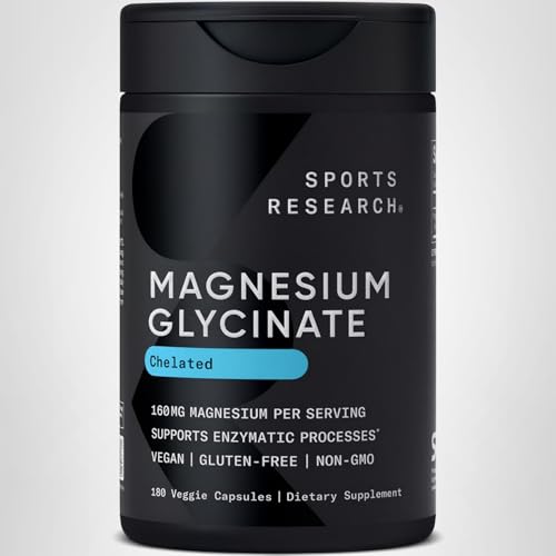 Sports Research Magnesium Glycinate provides 160 mg per serving.