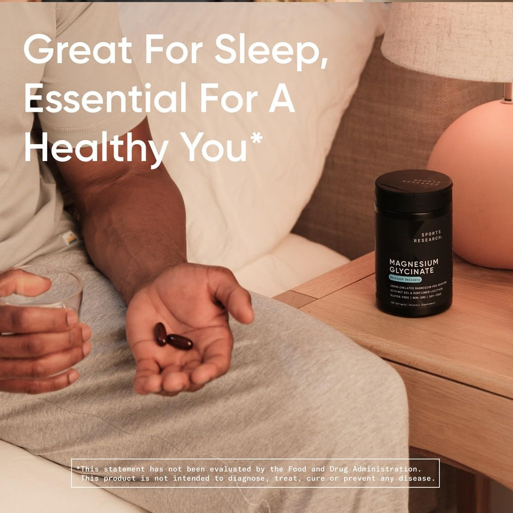 Sports Research Magnesium Glycinate capsule closeup shows texture and purity