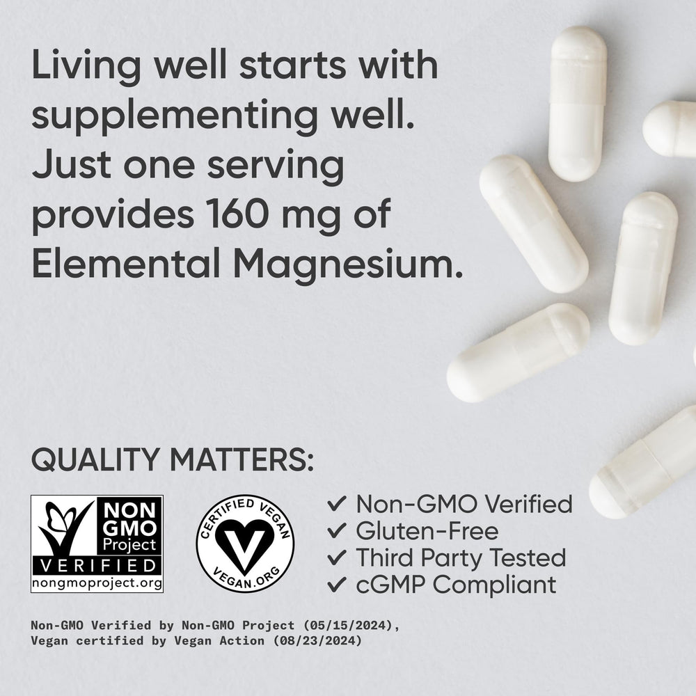 Sports Research Magnesium Glycinate ingredients with sunflower lecithin for absorption.
