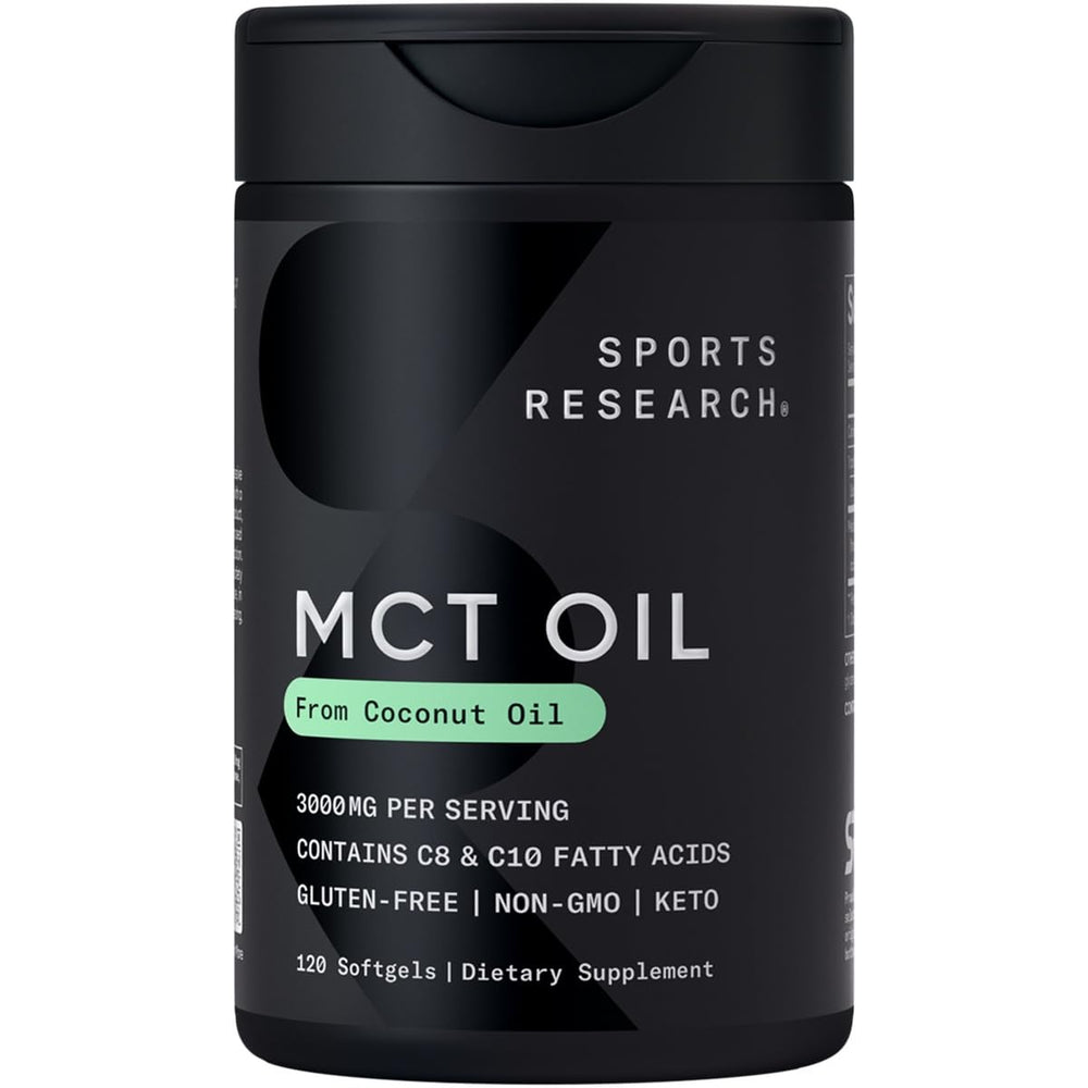 Sports Research MCT Oil Capsules bottle for convenient daily energy