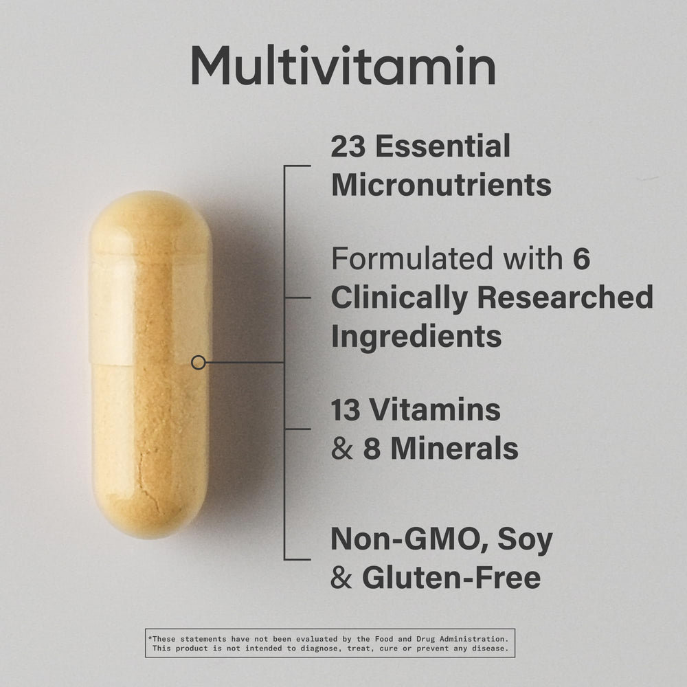 Sports Research multivitamin advanced formula label closeup showing Non-GMO and gluten-free ingredients.