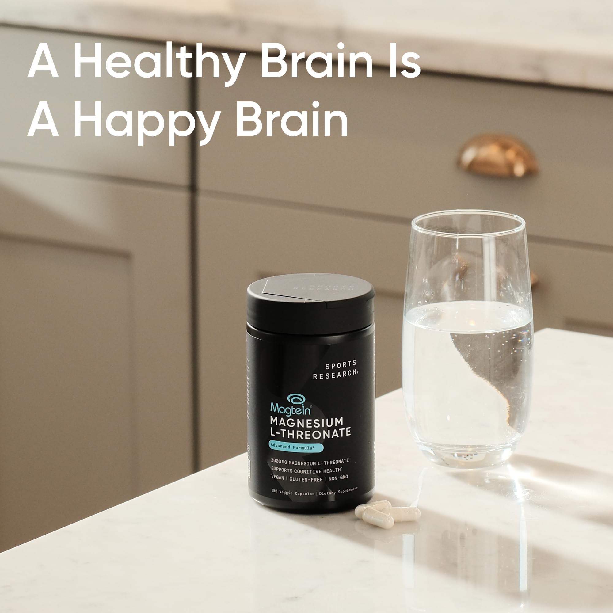 Sports Research non-GMO gluten-free capsules for clean nutrition.