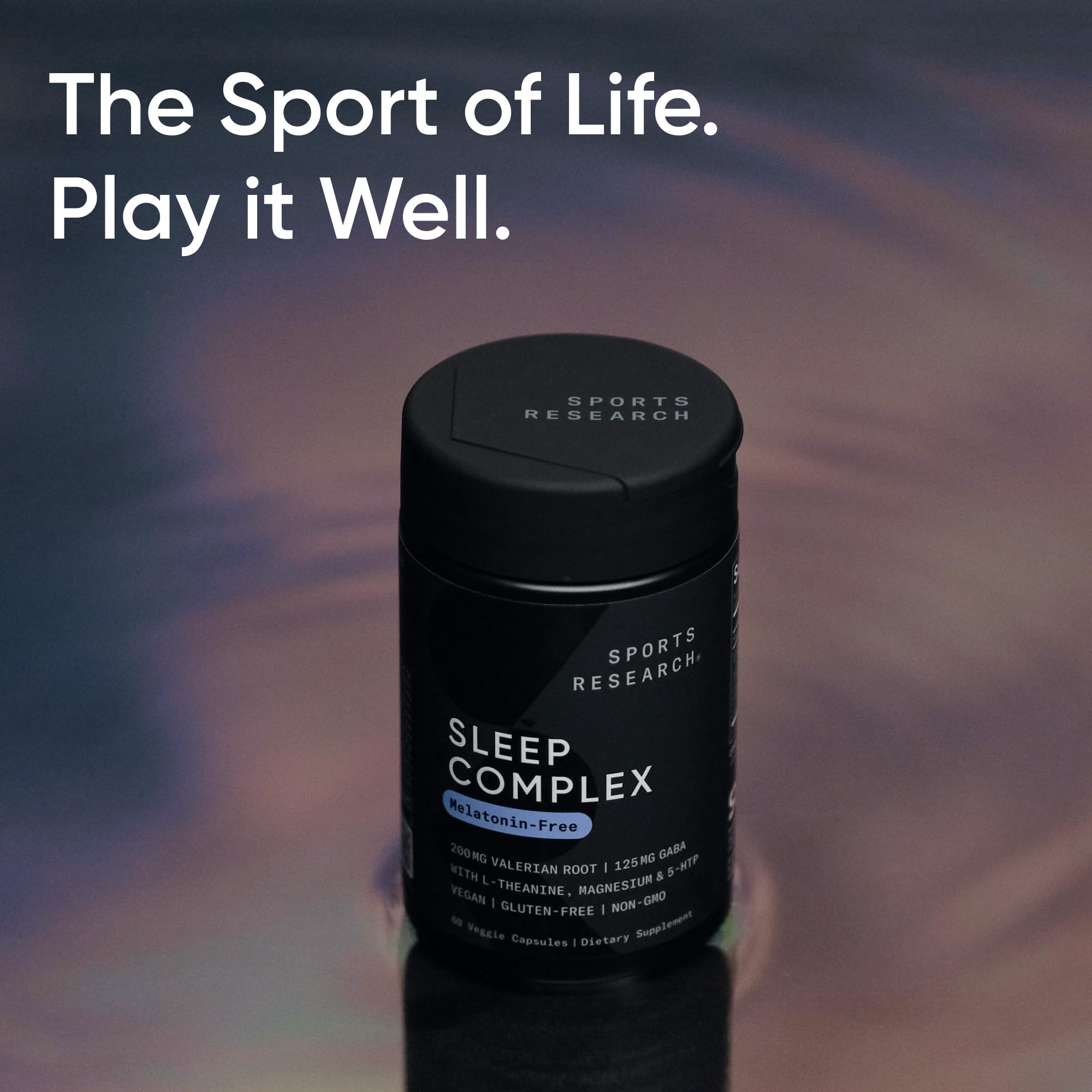 Sports Research Sleep Complex packaging mockup appeals to wellness-minded sleepers.