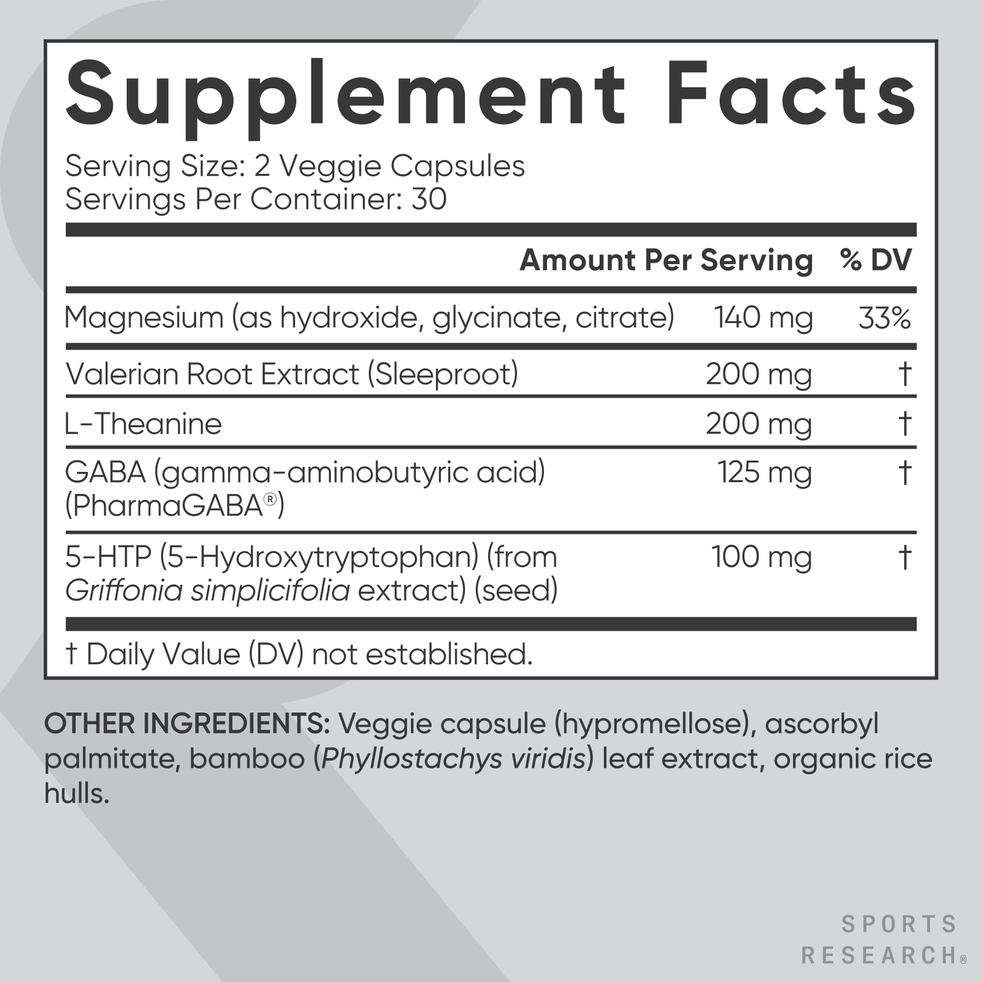 Sports Research Sleep Complex vegan symbol signals plant-based sleep support.