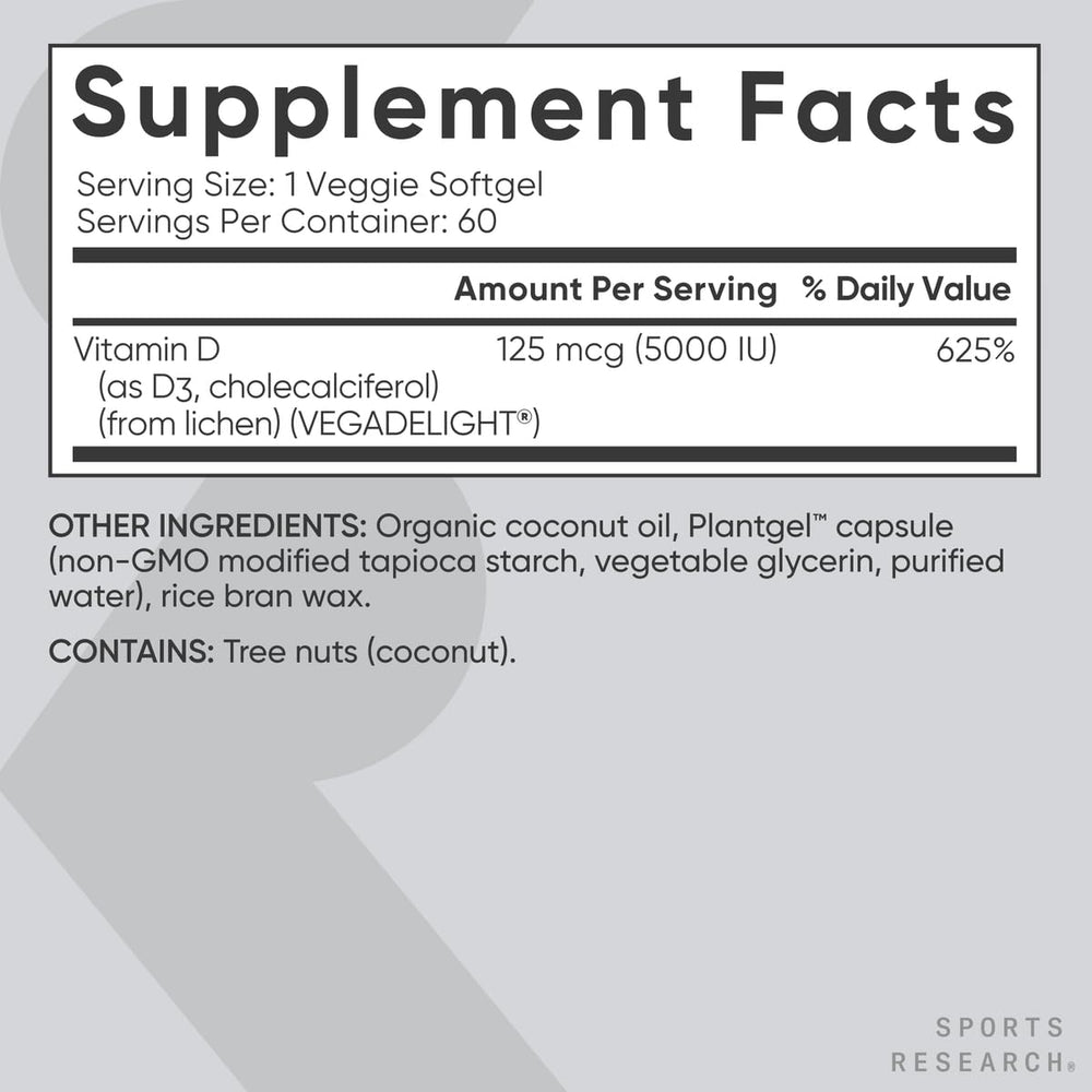 Bottled D3 with coconut oil illustration suggesting daily wellness routine.