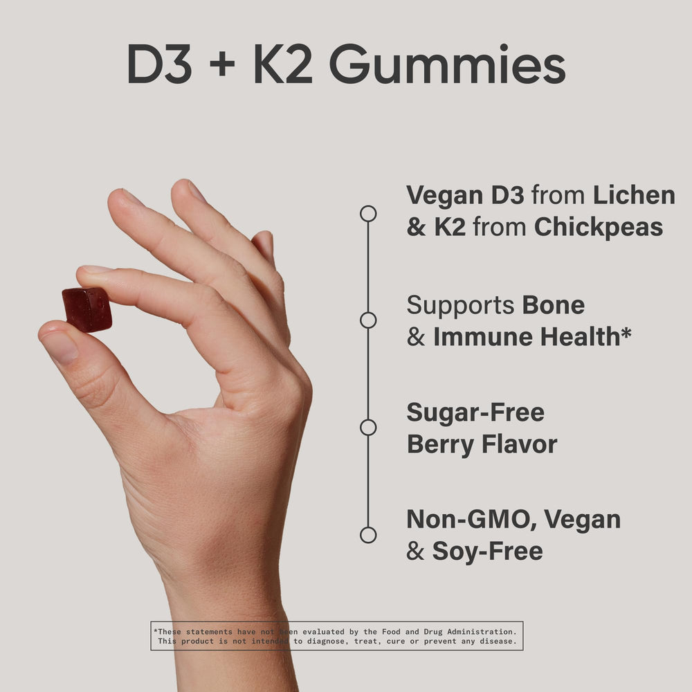 Sports Research vegan D3 K2 gummies pour shows easy daily serving.