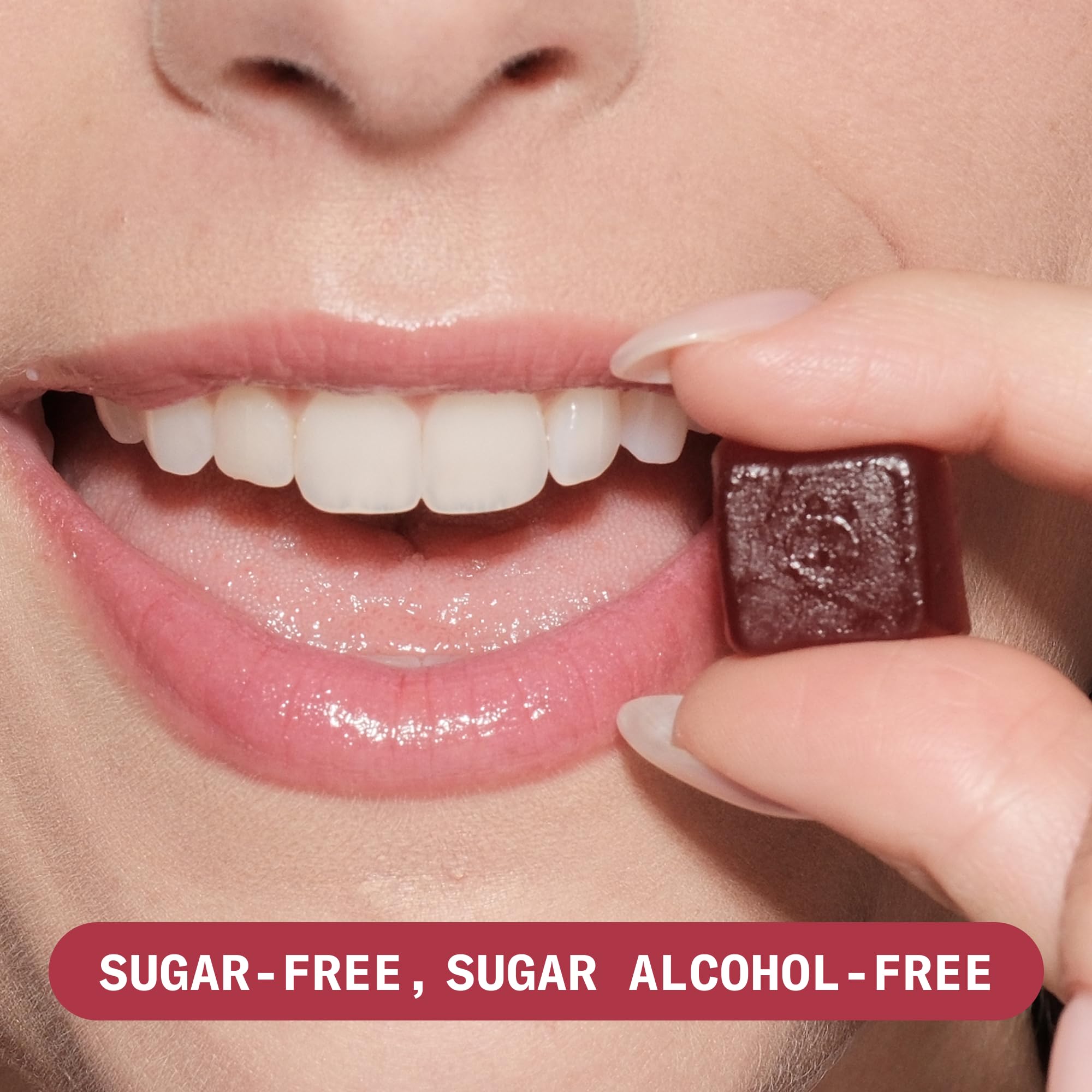 Sports Research vegan D3 K2 gummies texture captures soft bite for on-the-go routines.