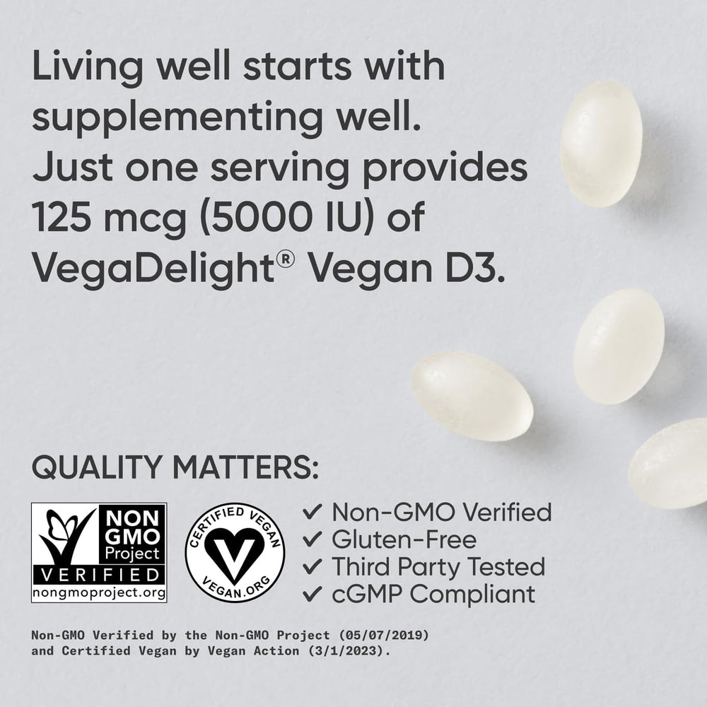 Close-up of vegan D3 softgel encapsulated in translucent shell.