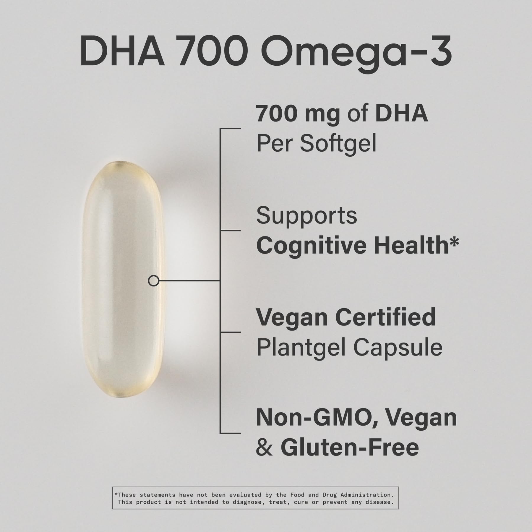 Sports Research Vegan DHA softgels close-up, convenient daily omega-3.