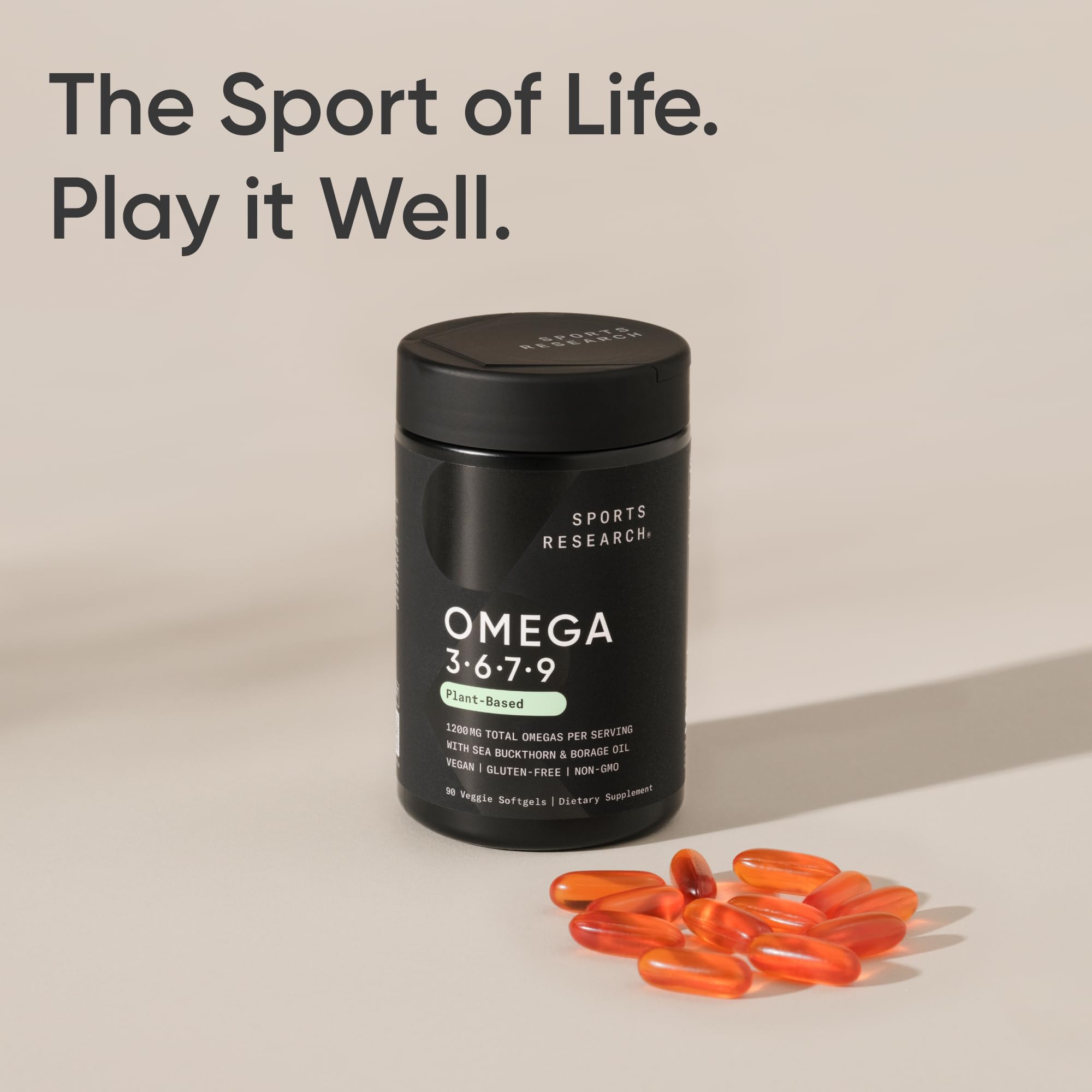 Borage oil imagery indicates additional omega-6 source in the Sports Research supplement