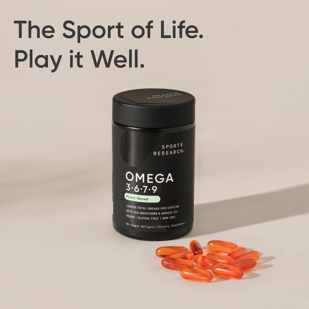 Borage oil imagery indicates additional omega-6 source in the Sports Research supplement