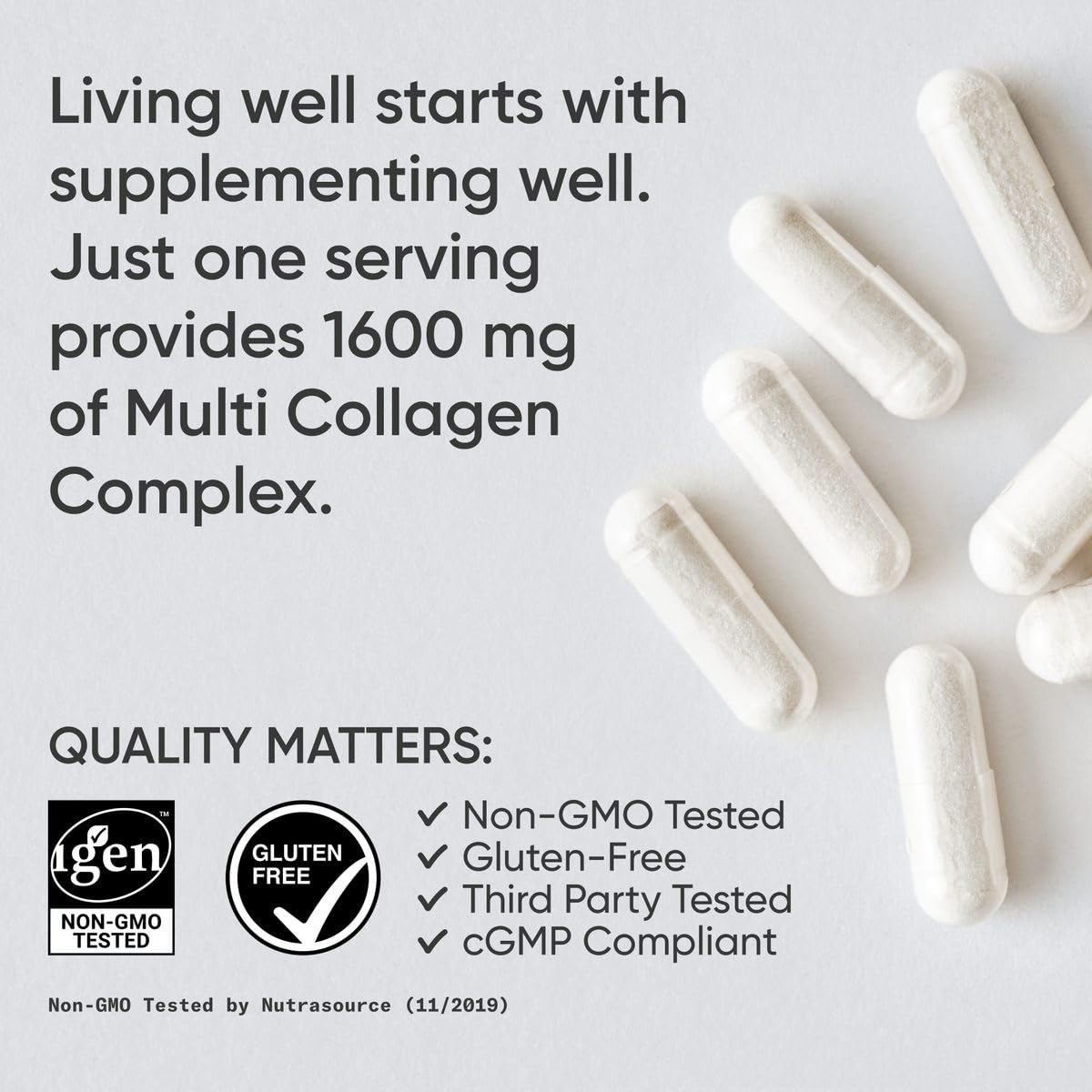 Vitamin C label on Sports Research Multi Collagen bottle
