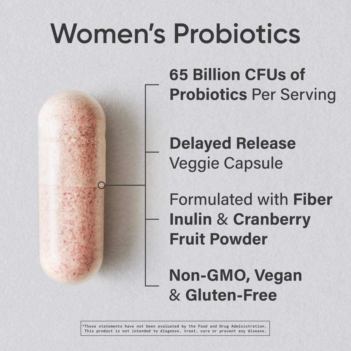 Sports Research Women's Probiotics capsules close-up of vegan delayed-release capsules.