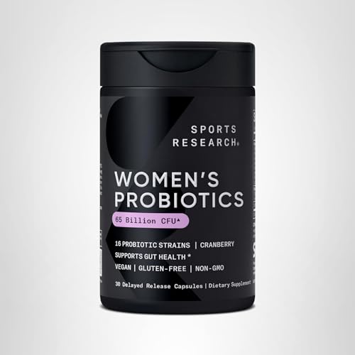 Sports Research Women's Probiotics capsules arranged for easy daily use.