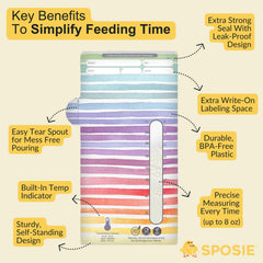 SPOSIE SimpleFeed bag self-standing base supports stable filling and pouring.