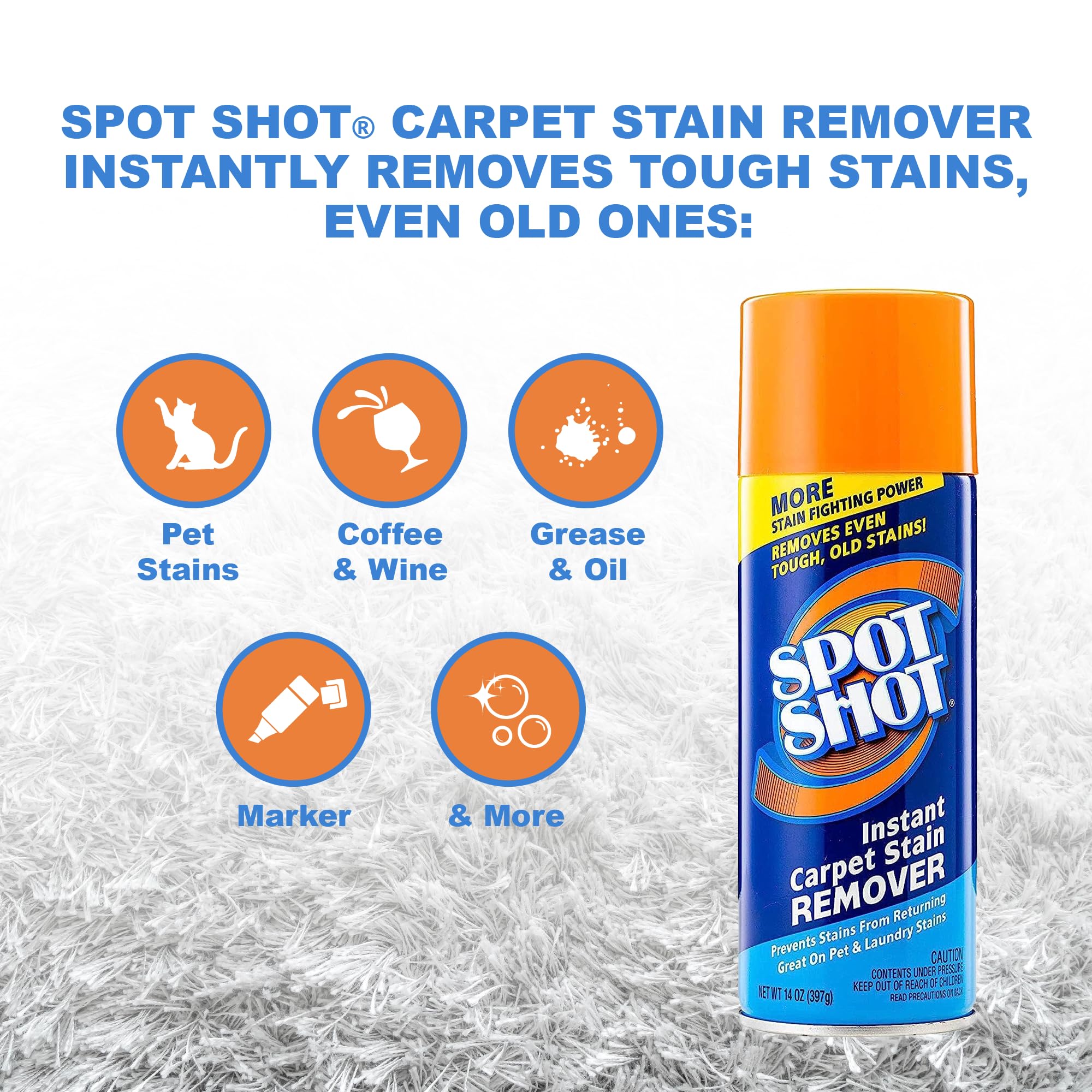 Spot Shot quick-dry action on damp carpet fiber