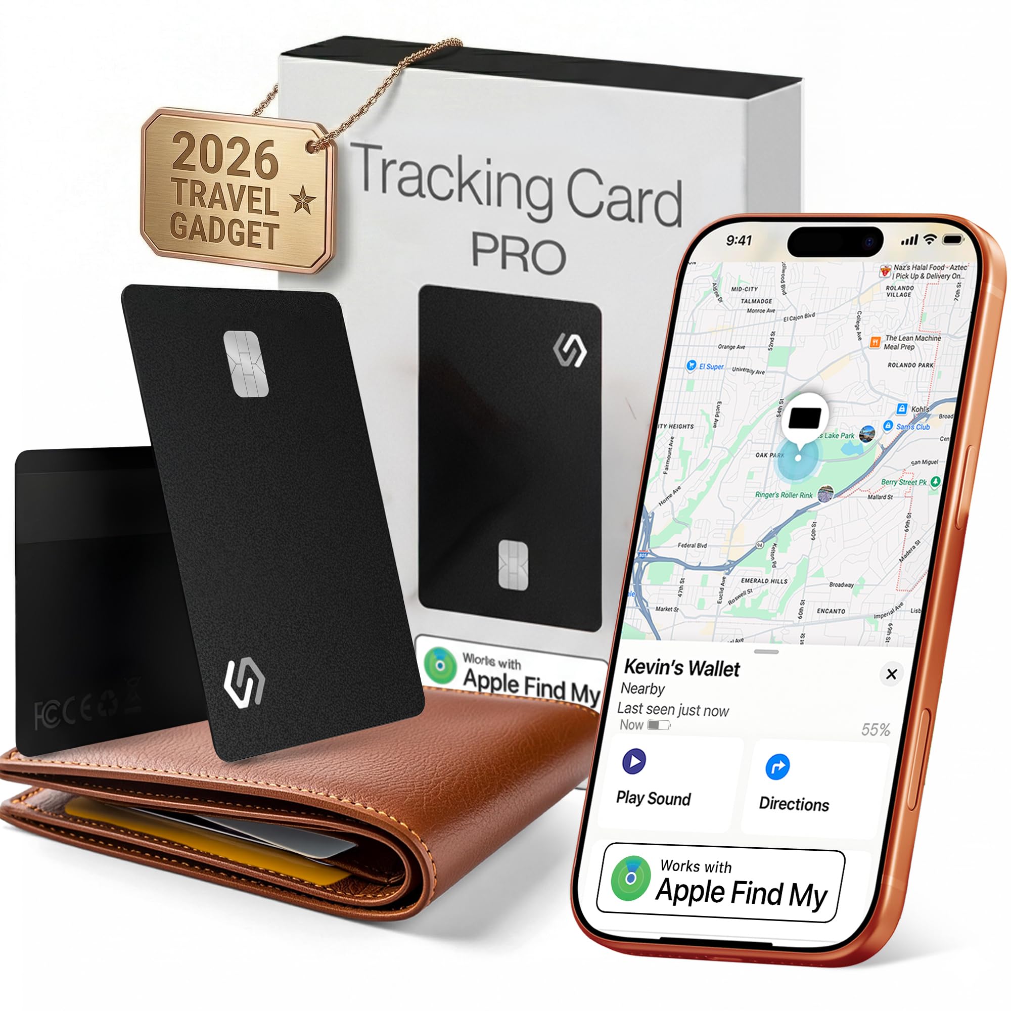 Spotminders PRO front view showing slim card design and branding benefit concealment